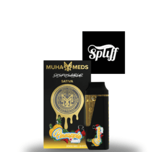 Muha Meds Pineapple Runtz 2G Disposable Vape – Sativa strain with full-spectrum cannabis oil, liquid diamonds, and tropical pineapple flavor. Available at Spliff Nation Dispensary in Washington, DC
