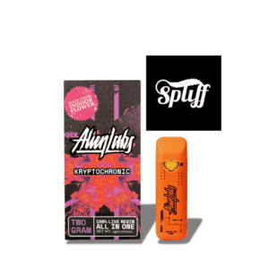 Disposable vape pen with Alien Labs Zkittlez live resin flavor, compact and portable for discreet us.