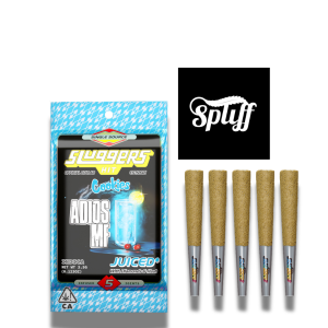 Sluggers HIT Juiced 5-pack infused pre-rolls Adios MF indica diamonds and hash Spliff Nation Dispensary Washington DC