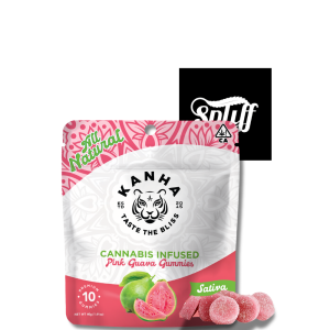 Kanha Pink Guava sativa cannabis gummies 100mg THC premium edibles Spliff Nation Dispensary Washington DC
