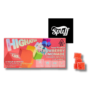 Highatus by CBX Strawberry Lemonade 100mg THC sour gummies available at Spliff Nation Dispensary Washington DC