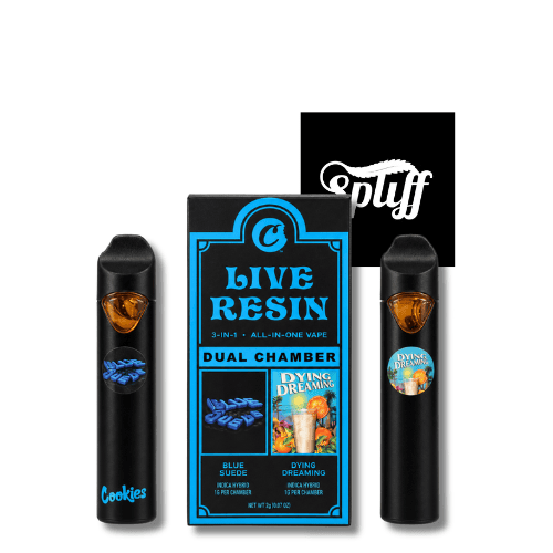 Cookies Blue Suede x Dying Dreaming 2g dual-chamber disposable vape in Washington DC