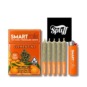 Smart Rolls Clementine five pre-rolled joints with torch lighter at Spliff Nation Dispensary DC